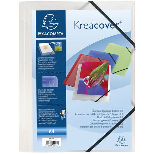 Mappe mit Gummizug 3 Klappen Kreacover® - A4 durchsichtig - Exacompta