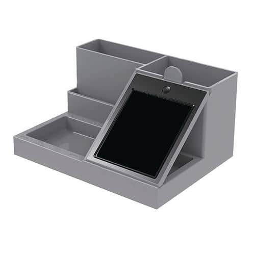 Stiftebecher Desk Organizer digitale Notiz - Grau