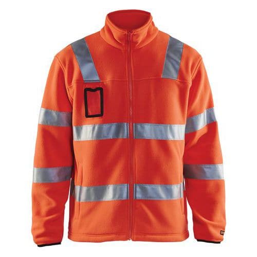 Fluoreszierende rote Warnschutz-Fleecejacke