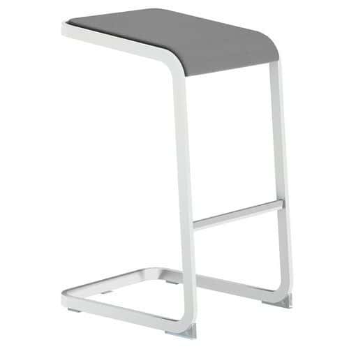 Ergonomischer Barhocker mit weißem Fuß, C-Stool