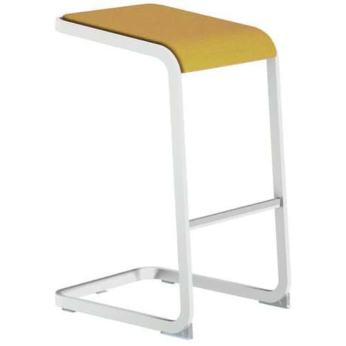 Ergonomischer Barhocker mit weißem Fuß, C-Stool