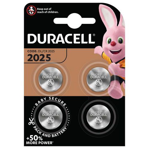 Lithium-Knopfzelle DL 2025 - 4 Stück - Duracell