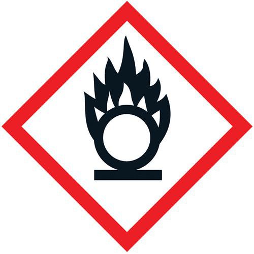 Schild CLP - Oxidationsgefahr - Selbstklebend - VE: 6 Stk. - 57 mm