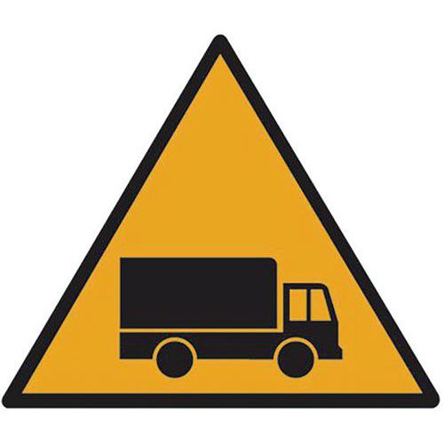 Warnschild - Lkw-Ausfahrt, Fahrzeugverkehr - Aluminium