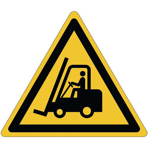 Rundes Warnschild - Industrie-/Flurförderzeuge - Selbstklebend