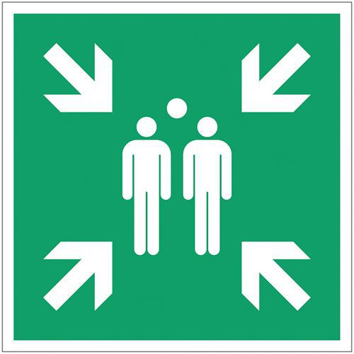 Fluchtwegschild - Sammelstelle nach Evakuierung - Selbstklebend