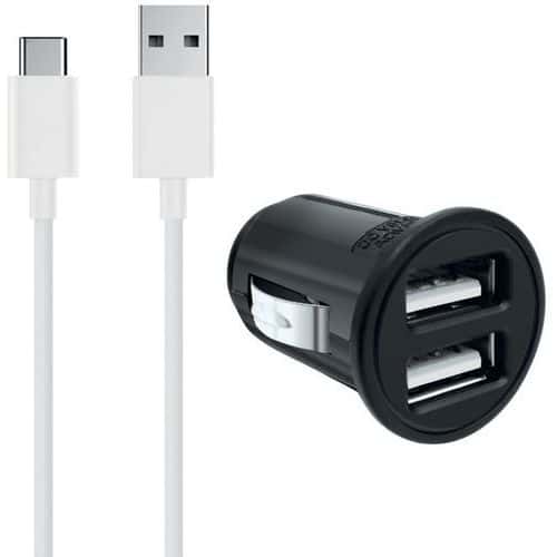 USB-Ladegerät Zigarettenanzünder + USB-Kabel Typ C - Moxie