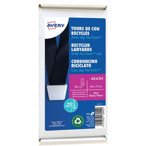 Recycling-Umhängeband mit Clip No-Twist™ - Avery Dennison