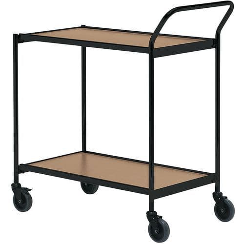 Tischwagen, schwarz - 2 Platten - Tragkraft 150 kg