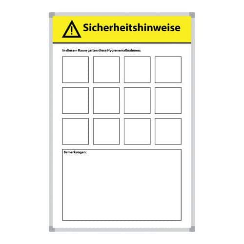 Set mit Whiteboard und Magneten „Hygienemaßnahmen einhalten“ - Smit Visual