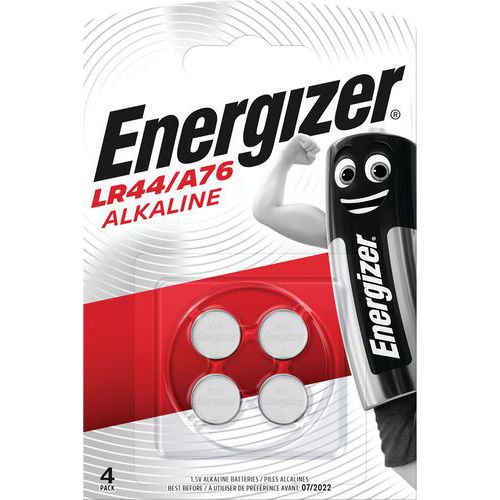 Alkali-Knopfzelle LR44 - A76 - 4 Stück - Energizer