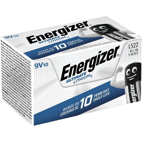 Lithiumbatterie Ultimate - 9 V - 10 Stück - Energizer