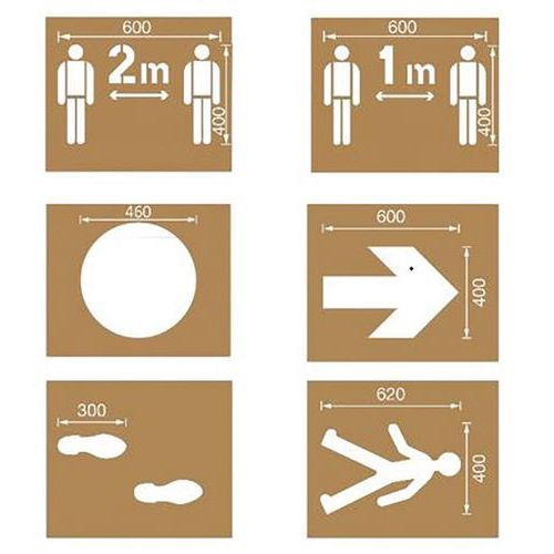 Spritzschablonensatz für Social-Distancing-Maßnahmen - Ampere System
