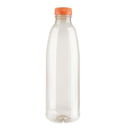 PET-Flasche 250 ml bis 1 L + orangefarbener Verschluss - Bunzl