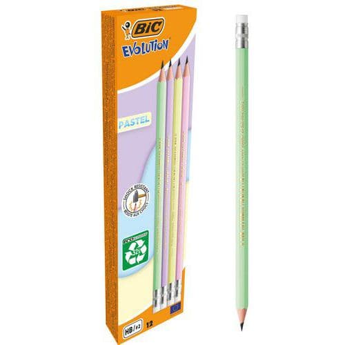 Bleistift Evolution Pastel mit Radiergummi - BIC