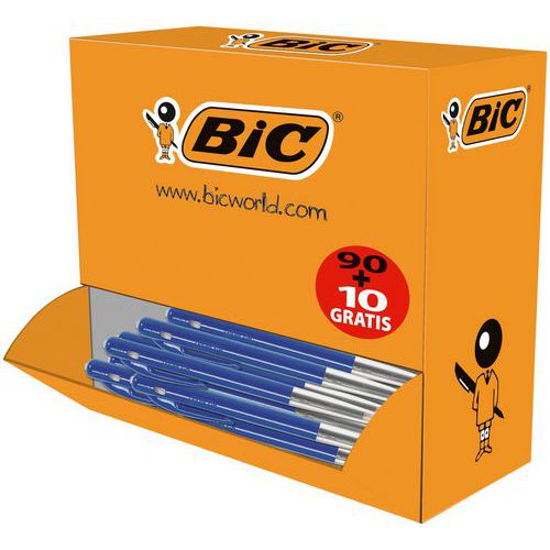 Einziehbarer Kugelschreiber M10 - Schachtel mit 90 Stück + 10 gratis ‑ BIC