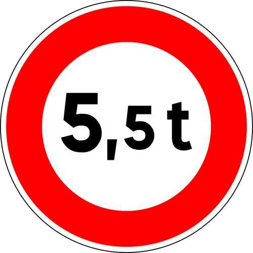 Hinweisschild B13 - Tonnagebegrenzung von 3,5 t - Kelias