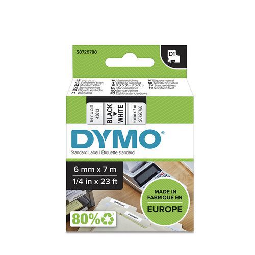 Schriftbandkassette Dymo D1 - Breite 6 mm