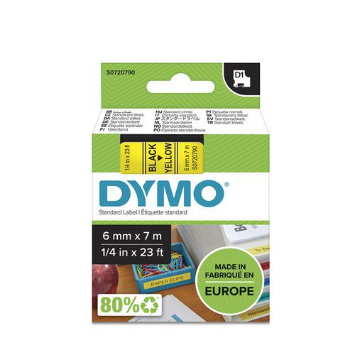 Schriftbandkassette Dymo D1 - Breite 6 mm