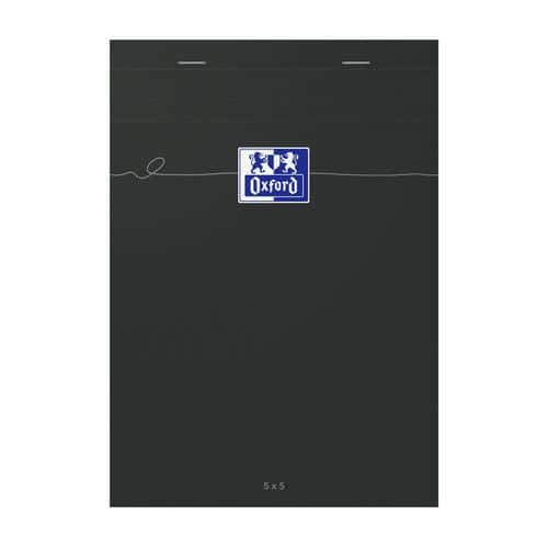 Notizblock Smart, schwarz, geheftet, 160 Seiten, Q5/5 - 14,8 x 21 cm - Oxford