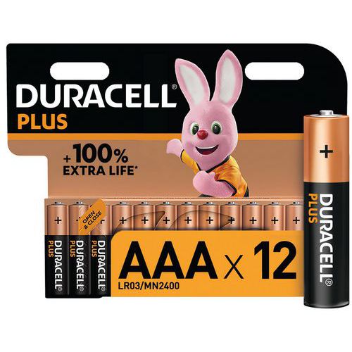 Alkali-Batterie AAA Plus 100 % - 12 Stück - Duracell