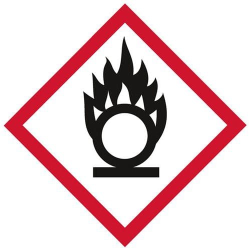 Rohrleitungskennzeichnung GHS03 - Oxidierend ‑ Systemtext